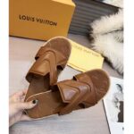 Louis Vuitton LV Unisex Oasis Mule Moka Brown Grained Calf Leather Rubber Signature - Image 4