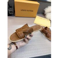 Louis Vuitton LV Unisex Oasis Mule Moka Brown Grained Calf Leather Rubber Signature (7)