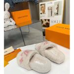 Louis Vuitton LV Unisex Paseo Flat Comfort Mule Beige Shearling Anatomic Treaded Rubber - Image 5
