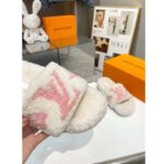 Louis Vuitton LV Unisex Paseo Flat Comfort Mule Beige Shearling Anatomic Treaded Rubber - Image 6