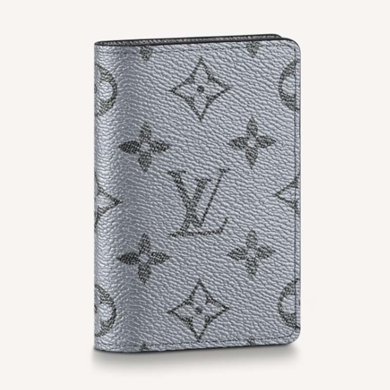 LV LV Unisex Pocket Organiser Taiga Leather Monogram Canvas in 2023