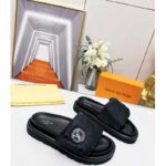 Louis Vuitton LV Unisex Pool Pillow Comfort Mule Black Monogram Nylon - Imagen 2