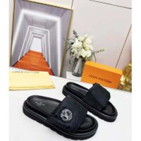 Louis Vuitton LV Unisex Pool Pillow Comfort Mule Black Monogram Nylon (3)