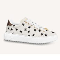 Louis Vuitton LV Unisex Time Out Sneaker Black White Printed Canvas Rubber Outsole (14)