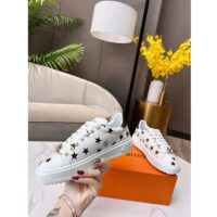 Louis Vuitton LV Unisex Time Out Sneaker Black White Printed Canvas Rubber Outsole (14)