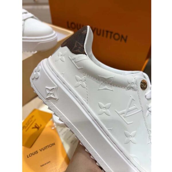 Louis Vuitton LV Unisex Time Out Sneaker White Monogram Debossed Calf Leather (2)