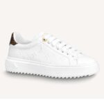Louis Vuitton LV Unisex Time Out Sneaker in pelle di vitello con monogramma bianco impresso
