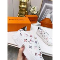 Louis Vuitton LV Unisex Time Out Sneaker White Monogram Embossed Lambskin (7)
