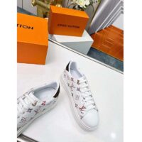 Louis Vuitton LV Unisex Time Out Sneaker White Monogram Embossed Lambskin (7)
