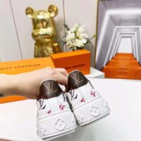 Louis Vuitton LV Unisex Time Out Sneaker White Monogram Embossed Lambskin (7)