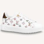 Louis Vuitton LV Unisex Time Out Sneaker Weißes Lammleder mit Monogrammprägung