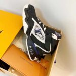 Louis Vuitton LV Unisex Trainer 2 Sneaker Black Suede Calf Leather Rubber Outsole - Image 4