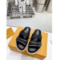 Louis Vuitton LV Unisex Trainer Mule Black Mix Materials Anatomic Insole Initials (10)