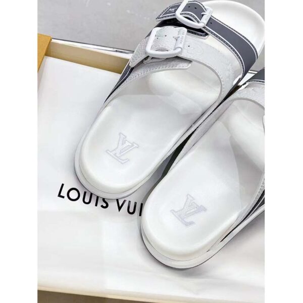 Louis Vuitton LV Unisex Trainer Mule Silver Mix Materials Anatomic Insole Initials (10)