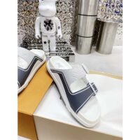 Louis Vuitton LV Unisex Trainer Mule Silver Mix Materials Anatomic Insole Initials (9)