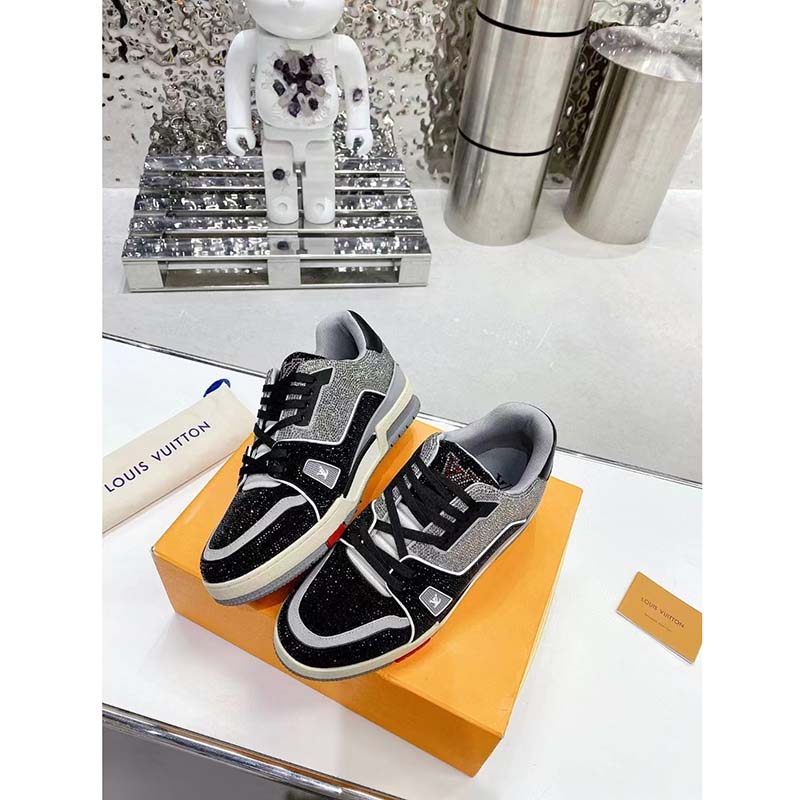 SALEOFF Louis Vuitton Trainer Black Monogram Textile Sneaker - USALast