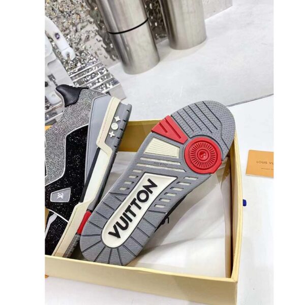 Louis Vuitton LV Unisex Trainer Sneaker Black Strass Rubber Outsole 54 Initials Signature (11)