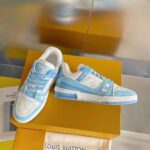 Louis Vuitton LV Unisex Trainer Sneaker Blue Mix Materials Initials Monogram Flowers - Bild 4
