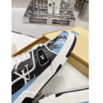 Louis Vuitton LV Unisex Trainer Sneaker Blue Printed Calf Leather Rubber Outsole – Image 11