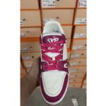 Louis Vuitton LV Unisex Trainer Sneaker Fuchsia Mix Materials Initials Monogram Flowers - Image 4
