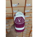 Louis Vuitton LV Unisex Trainer Sneaker Fuchsia Mix Materials Initials Monogram Flowers - Image 7