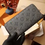 Louis Vuitton LV Unisex Zippy Wallet Galet Gray Mahina Perforated Calf Leather - Image 4