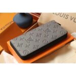 Louis Vuitton LV Unisex Zippy Wallet Galet Gray Mahina Perforated Calf Leather - Image 2