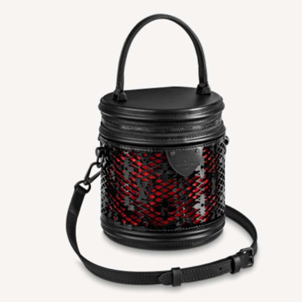 Louis Vuitton LV Women Cannes Handbag Black Patent Calfskin Cowhide Leather (1)