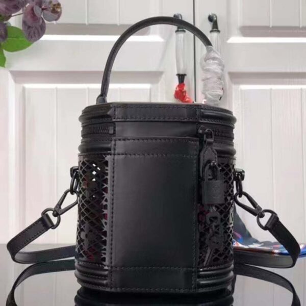 Louis Vuitton LV Women Cannes Handbag Black Patent Calfskin Cowhide Leather (14)