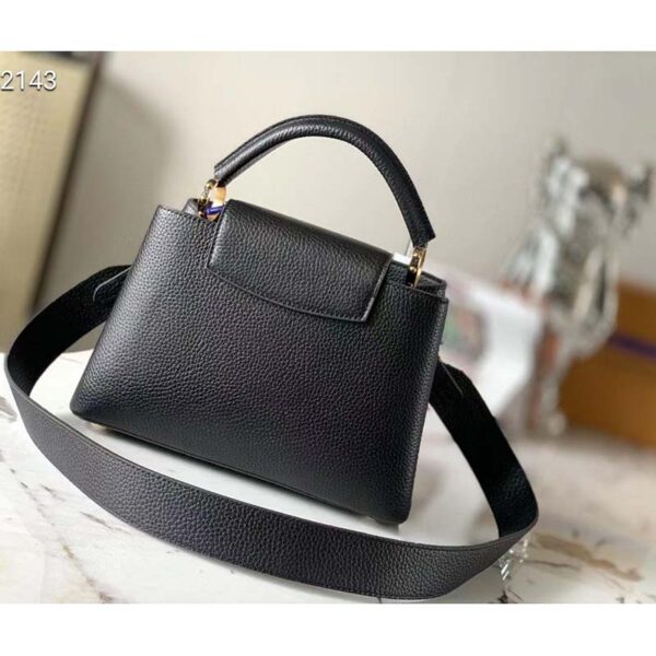 Louis Vuitton LV Women Capucines BB Handbag Black Taurillon Leather Snap Hook (1)