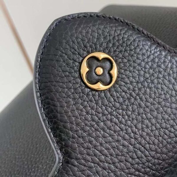 Louis Vuitton LV Women Capucines BB Handbag Black Taurillon Leather Snap Hook (4)
