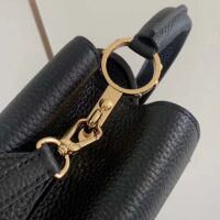 Louis Vuitton LV Women Capucines BB Handbag Black Taurillon Leather Snap Hook (7)