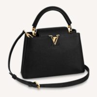 Louis Vuitton LV Women Capucines BB Handbag Black Taurillon Leather Snap Hook (7)