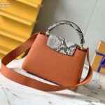 Louis Vuitton LV Women Capucines BB Handbag Brown Python Taurillon Leather - Imagen 4