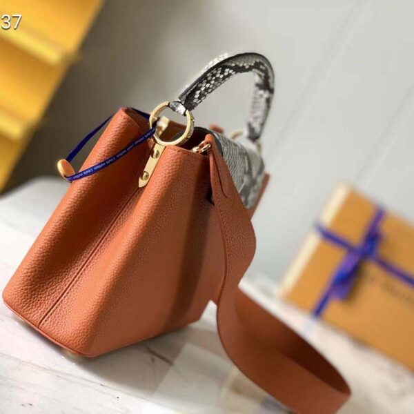 Louis Vuitton LV Women Capucines BB Handbag Brown Python Taurillon Leather (5)