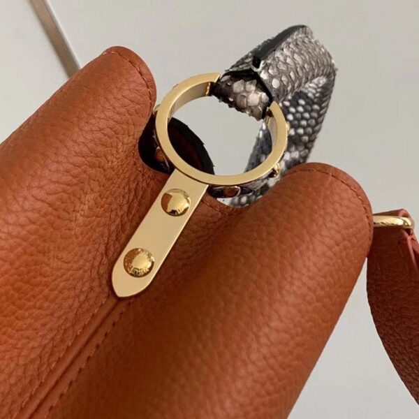 Louis Vuitton LV Women Capucines BB Handbag Brown Python Taurillon Leather (8)
