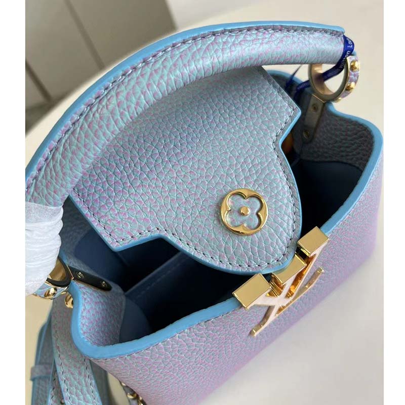 Louis Vuitton Purple Leather and Python Capucines BB Bag Louis