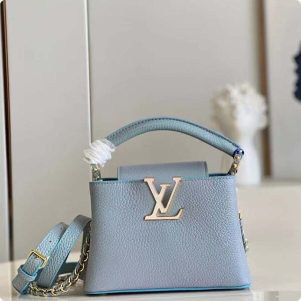 Louis Vuitton LV Women Capucines BB Handbag Lilas Purple Taurillon Leather (11)