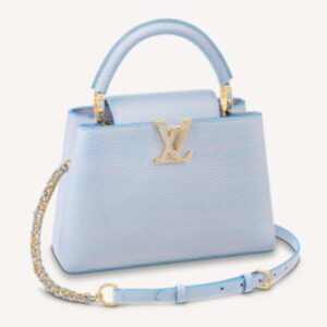 Louis Vuitton LV Women Capucines BB Handbag Lilas Purple Taurillon Leather
