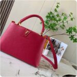 Louis Vuitton LV Women Capucines BB Handbag Scarlet Red Taurillon Leather - Imagen 2
