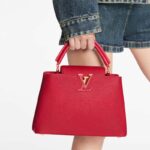 Louis Vuitton LV Women Capucines BB Handbag Scarlet Red Taurillon Leather - Imagen 12