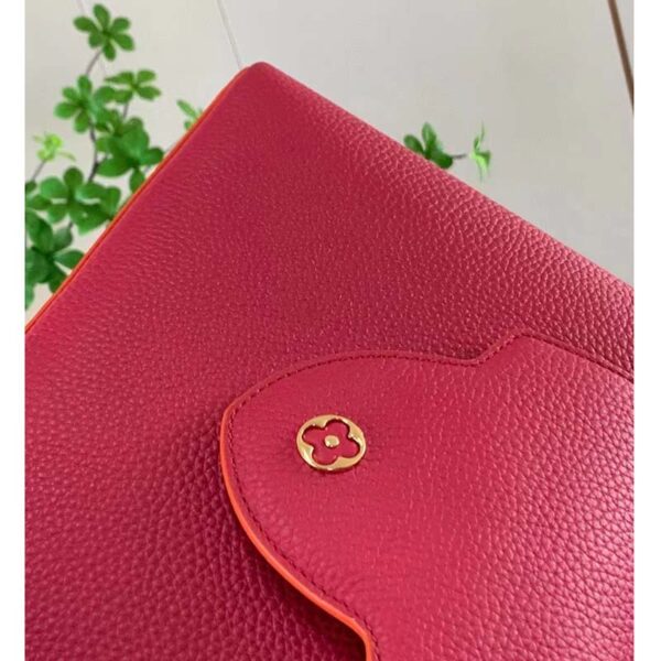 Louis Vuitton LV Women Capucines BB Handbag Scarlet Red Taurillon Leather (8)