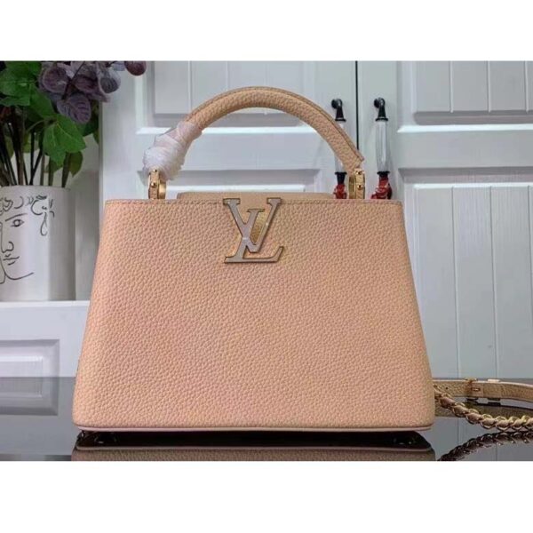 Louis Vuitton LV Women Capucines BB Handbag Yellow Taurillon Leather Shimmery (10)