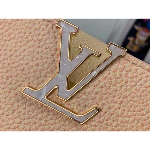 Louis Vuitton LV Women Capucines BB Handbag Yellow Taurillon Leather Shimmery (2)