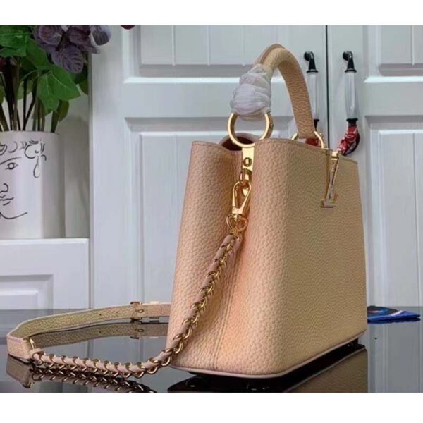 Louis Vuitton LV Women Capucines BB Handbag Yellow Taurillon Leather Shimmery (9)