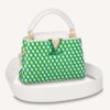 Louis Vuitton LV Women Capucines Mini White Green Taurillon Leather Textile Embroidery