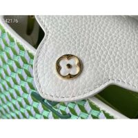 Louis Vuitton LV Women Capucines Mini White Green Taurillon Leather Textile Embroidery (11)