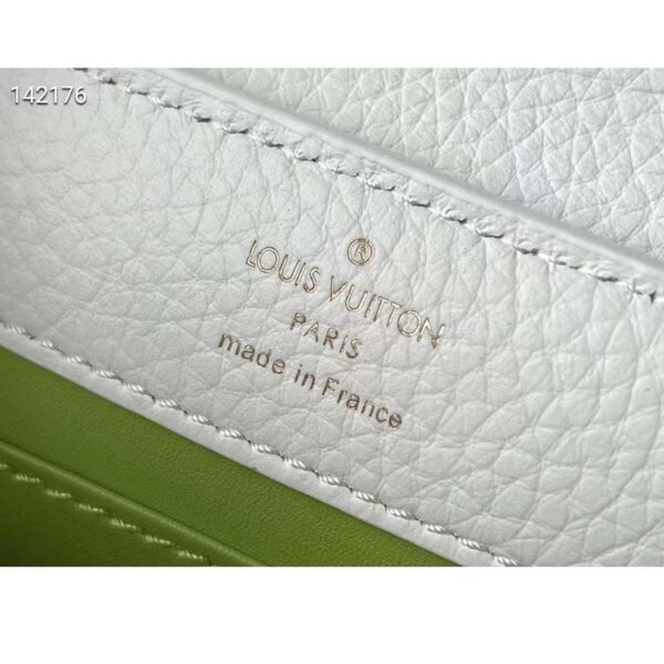 Louis Vuitton LV Women Capucines Mini White Green Taurillon Leather Textile Embroidery (9)