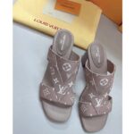 Louis Vuitton LV Women Croisiere Flat Mule Beige Monogram Embossed Grained Calf Leather - Image 4