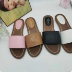 Louis Vuitton LV Women Lock It Flat Mule Cognac Brown Grained Calf Leather - Imagen 4